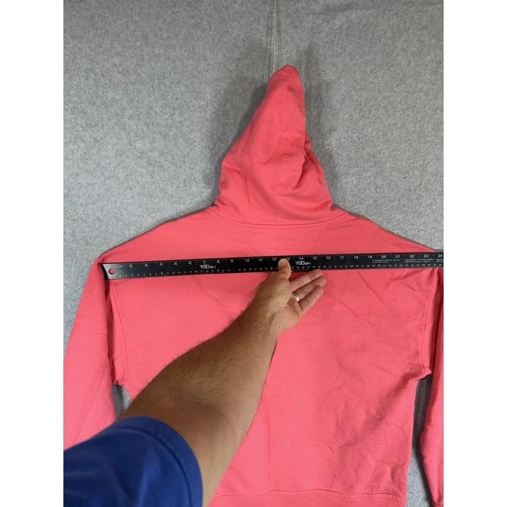 Champion Hoodie Mens Medium Pink Pullover Authentic Athleticwear Spell Out Logo